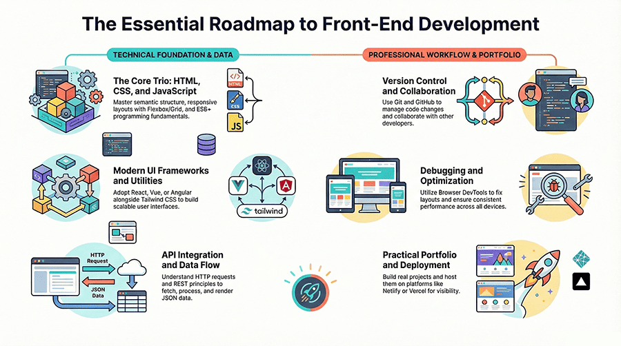what to learn to become a front-end developer